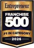 A gold and black badge with the text: "Entrepreneur Franchise 500 #1 in Category 2026.